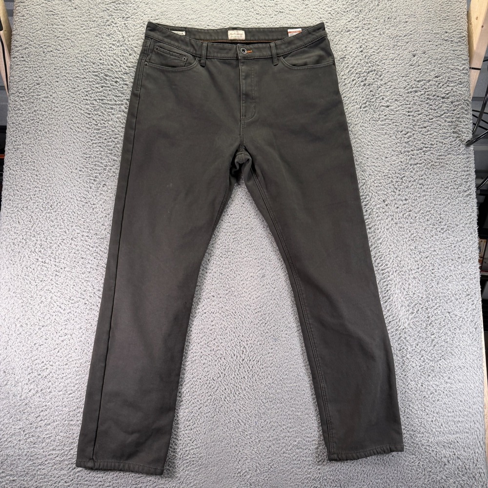 Vintage Weatherproof Sweatpants Men 38x33 Green Cotton Straight Leg Fleece-Lined